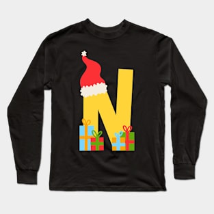 Christmas Letra N Long Sleeve T-Shirt